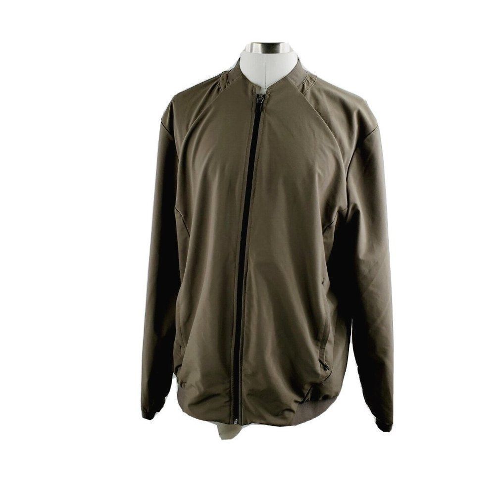 FLX Men's Olive Zipped Pockets Long Sleeve Full Zip Basic Jacket Size X-Large